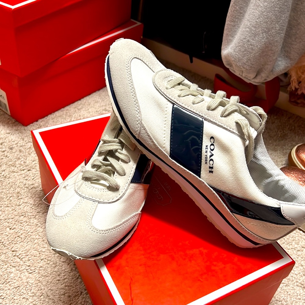 New coach Mae canvas suede sneakers